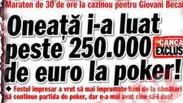 Giovani Becali si-a chemat maseurul la cazinou!