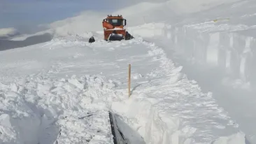 Maşini îngropate în zăpadă, la Rânca în Gorj