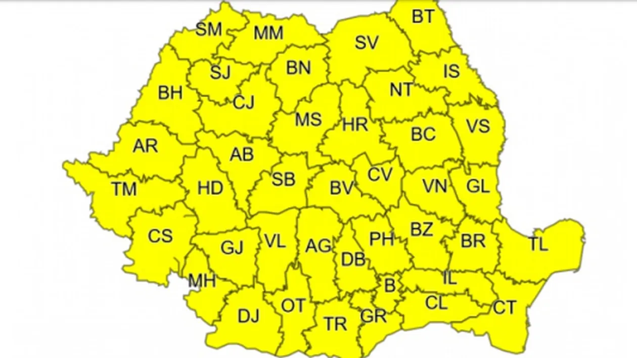 Avertizare meteo de la ANM: Cod Galben! Zonele afectate + prognoza pentru București