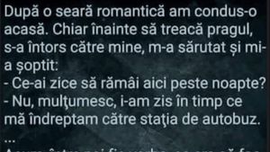 BANC | După o seară romantică, am condus-o acasă
