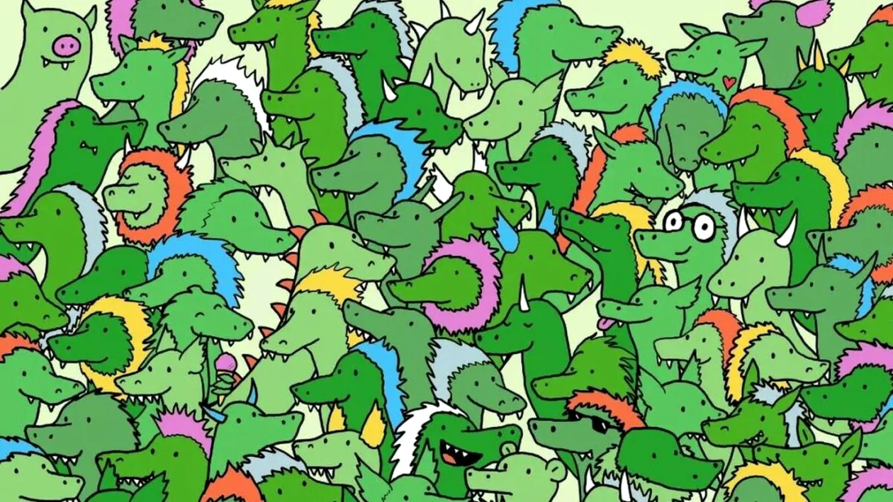 Test IQ | Geniile adevărate văd unde se ascund cei 3 crocodili în această mulțime de dragoni, în doar 20 de secunde!