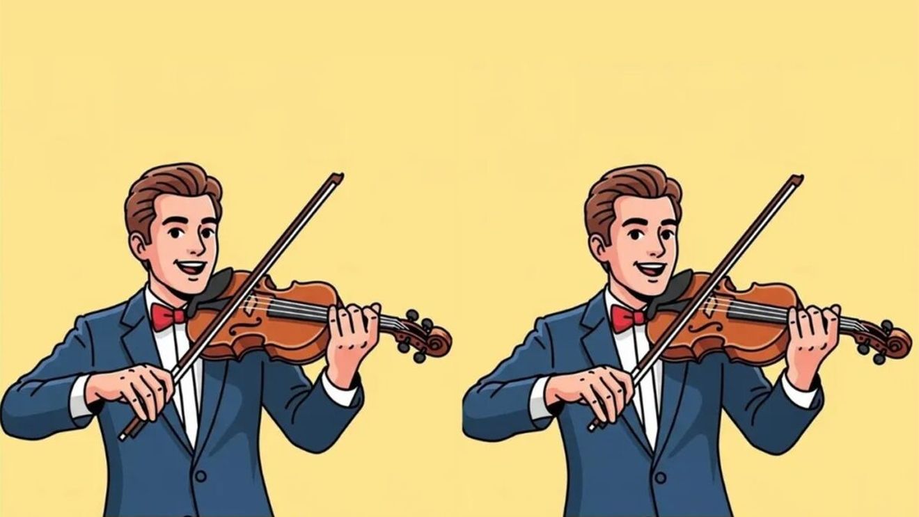 Test de perspicacitate | Identificați 3 diferențe între acești doi violoniști, în maximum 37 de secunde!