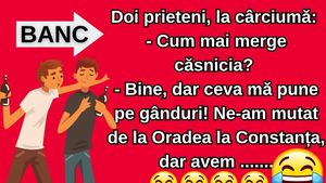 BANCUL ZILEI | Doi prieteni, la cârciumă: „Cum merge căsnicia?”