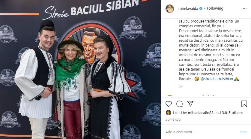 Mirela Vaida, declarații sfâșietoare despre Dumitru Stroie: “Sunt tristă și revoltată”. Regretatul artist va fi înmormântat astăzi în localitatea natală