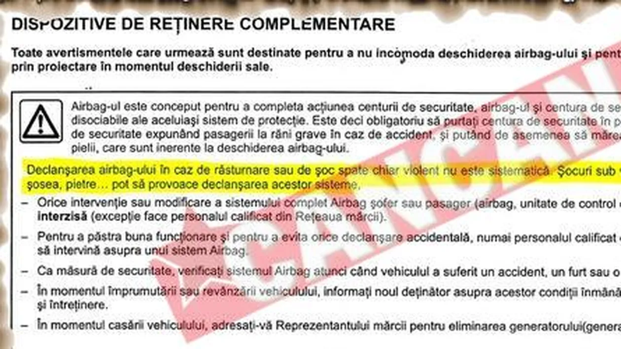 Airbagul Logan poate sari in mers, de la gropi