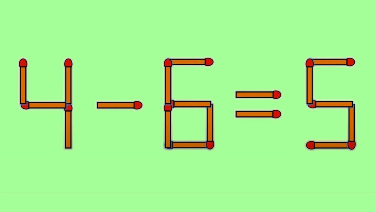 Test de inteligență | Pentru a corecta 4 - 6 = 5, este necesar să mutați un singur chibrit. Sunteți în stare?