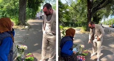 Ce a făcut Pescobar când a văzut o bunicuță care vindea flori pe o stradă din Capitală. Gestul lui s-a viralizat rapid!