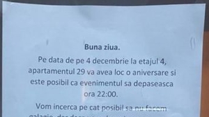 Imaginea zilei | Reacția pe care a avut-o un locatar al unui bloc, după ce un vecin a anunțat că organizează o petrecere