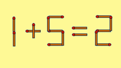 Test IQ cu chibrituri | Mutând un singur băț, transformați 1+5=2 într-o egalitate corectă