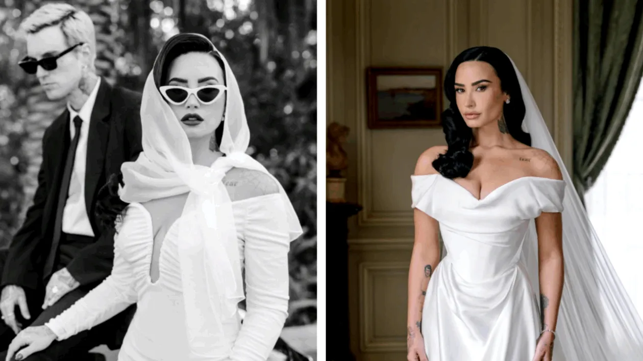 Demi Lovato și Jutes s-au căsătorit! Primele imagini cu artista în rochie de mireasă
