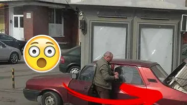 Imaginea zilei din Bucuresti! Ce cara acest barbat in portbagajul masinii sale! Biata Dacie 1310 abia se mai tine pe roti!