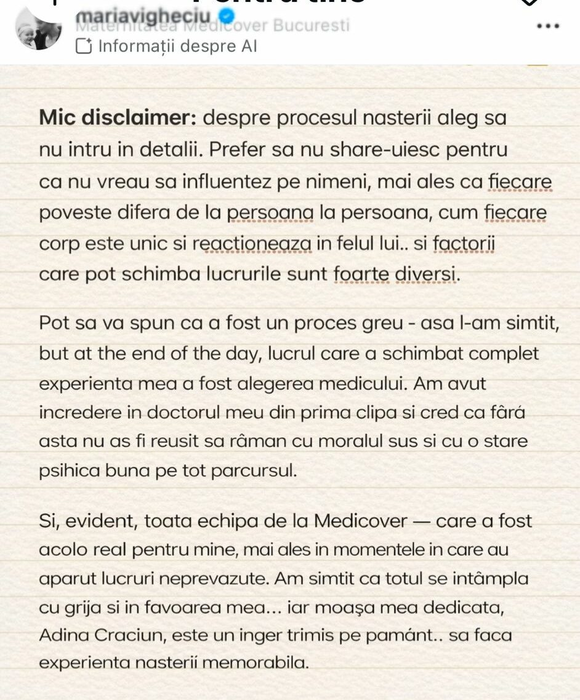 Maria Vigheciu a devenit mamă! Ce probleme a avut influencerița la naștere: „A fost greu”