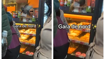 Imagini virale din chioșcul unei patiserii de la Gara de Nord! Un porumbel a încercat să „vândă” și el la vitrină, dar tura i-a fost scurtă