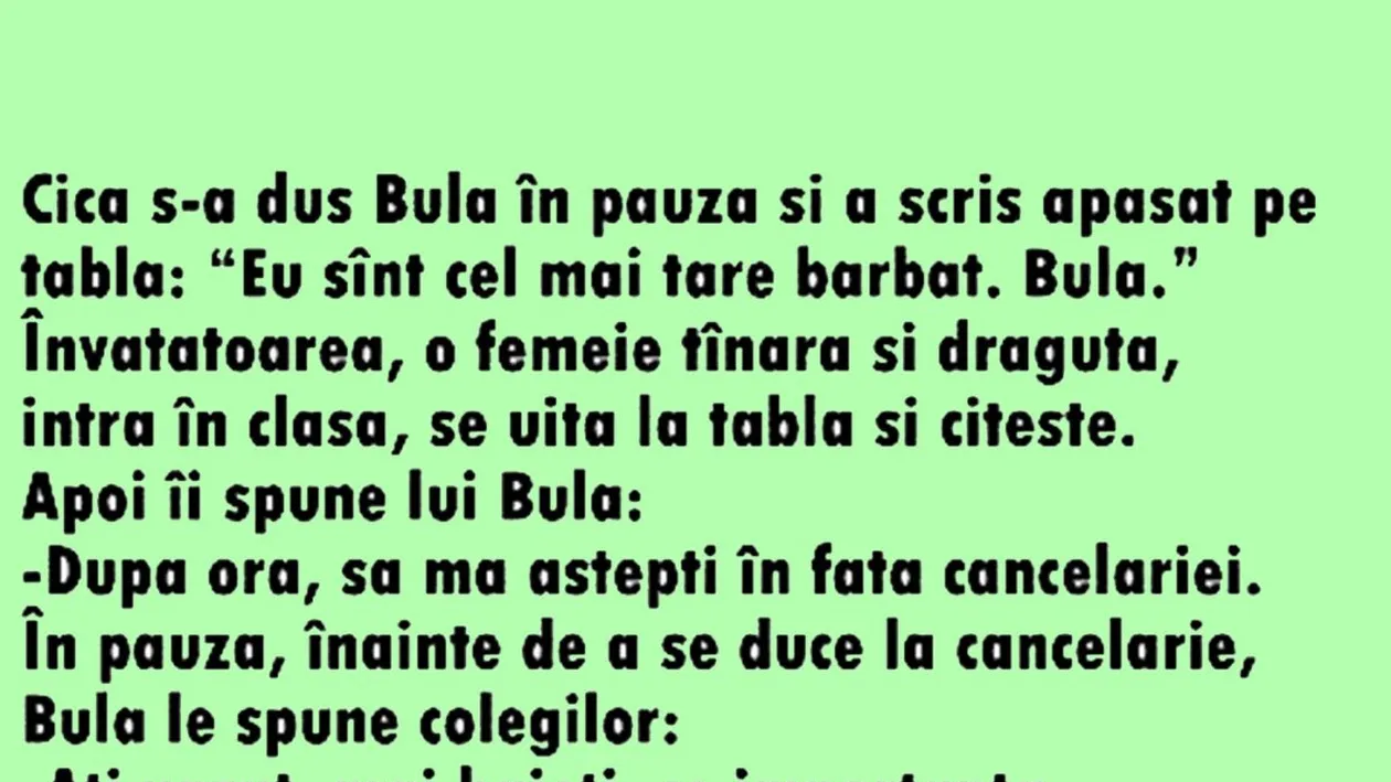 BANC | Eu sunt cel mai tare bărbat. Bulă