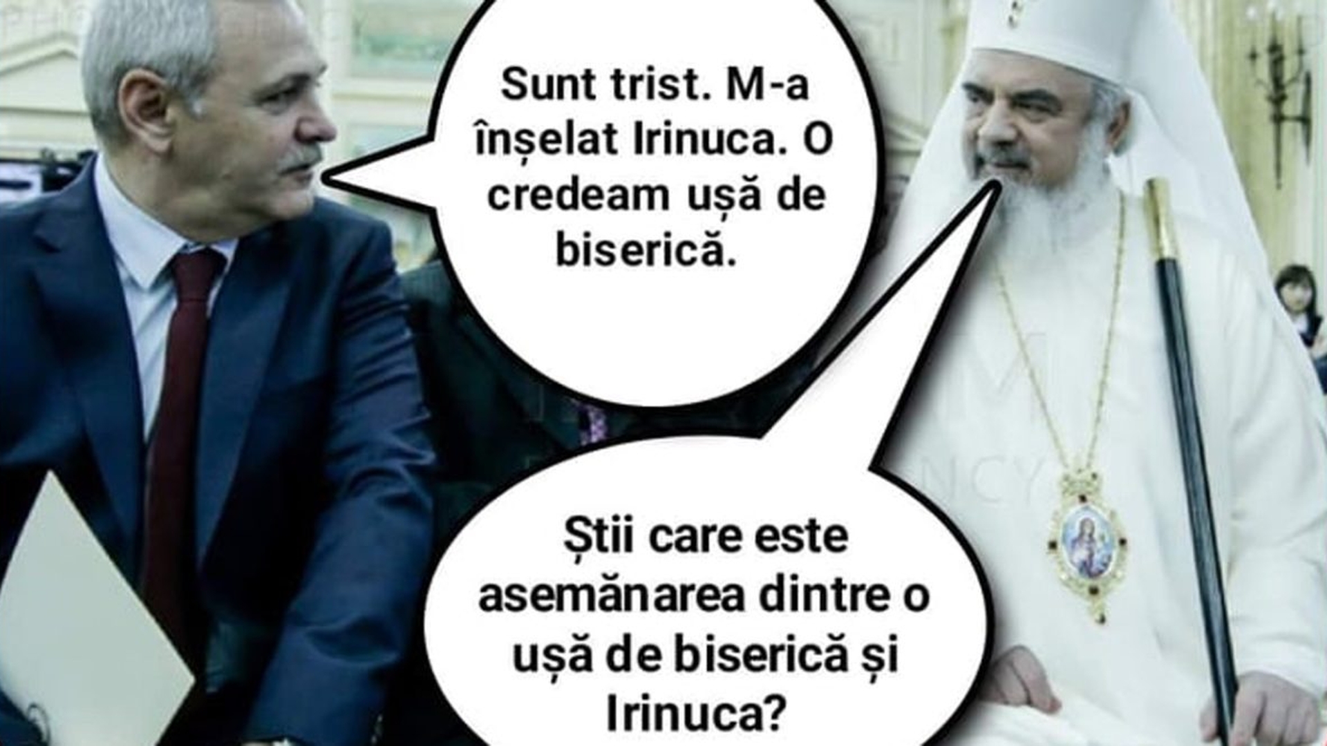 BANC | Discuție între Liviu Dragnea și Patriarhul Daniel: "Care e asemănarea dintre o ușă de biserică și Irinuca?"