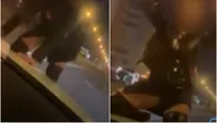 Scene incredibile s-au petrecut în traficul din Capitală! A dansat lasciv pe capotă, la semafor. Totul a fost filmat