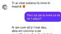 Bancul zilei: „Ți-ai uitat sutienul la mine în mașină!”