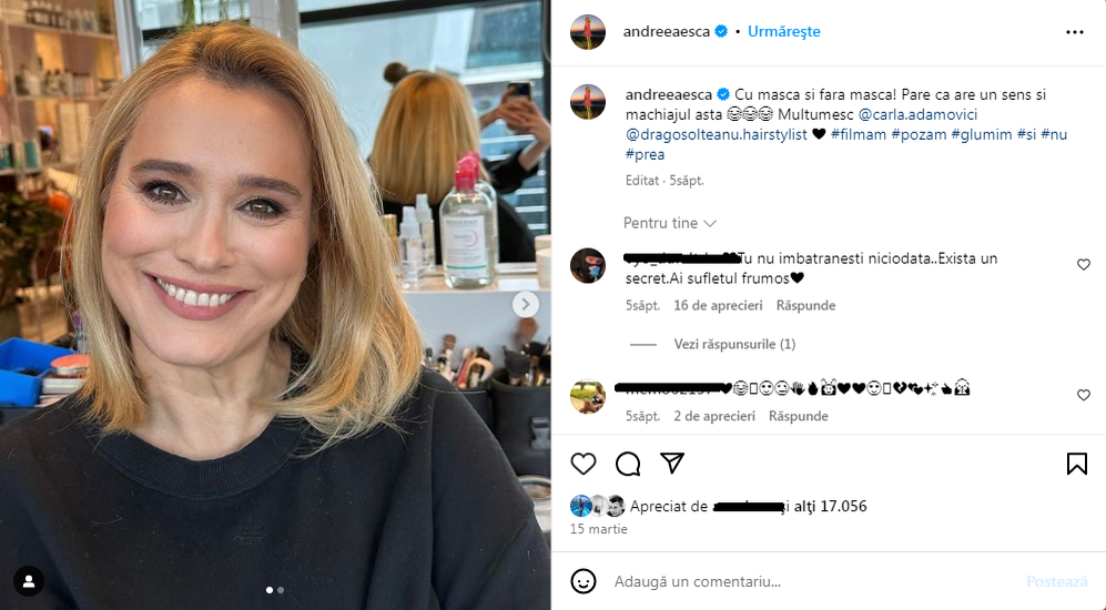 Andreea Esca a ajuns la vârsta de 51 de ani /Foto: Instagram