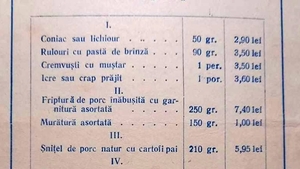 Cum arăta meniul de Revelion într-un restaurant de fițe din București, în anul 1964. Ce primeai de 60 de lei