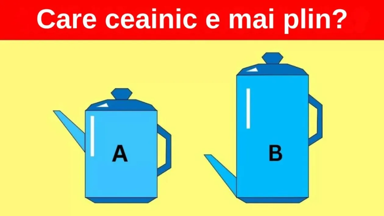 Test IQ | Care ceainic este mai plin? Doar românii extrem de inteligenți răspund în 5 secunde