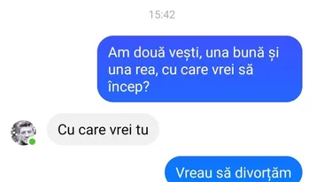 Bancul sfârșitului de săptămână | Am două vești: una bună și una rea