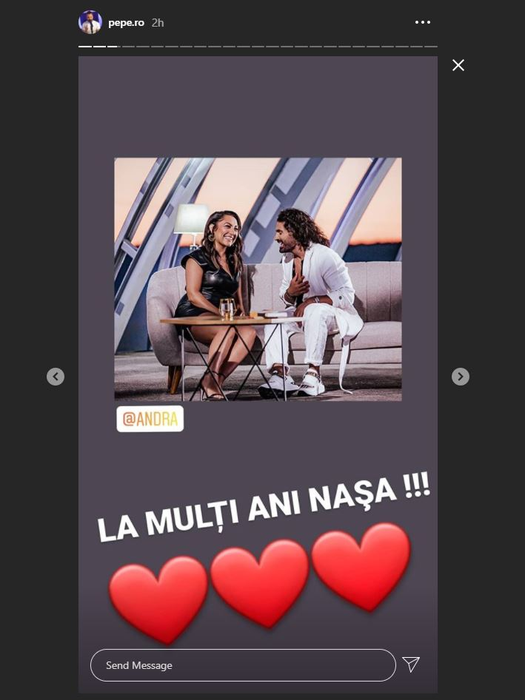 Pepe i-a transmis Andrei mai multe mesaje emoționante azi, cu ocazia zilei sale de naștere © Instagram Stories