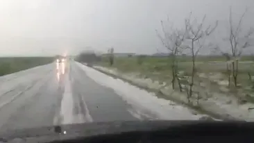VIDEO Ce s-a intamplat la cativa kilometri de Bucuresti! Totul este alb Ce au vazut soferii cand au coborat din masini