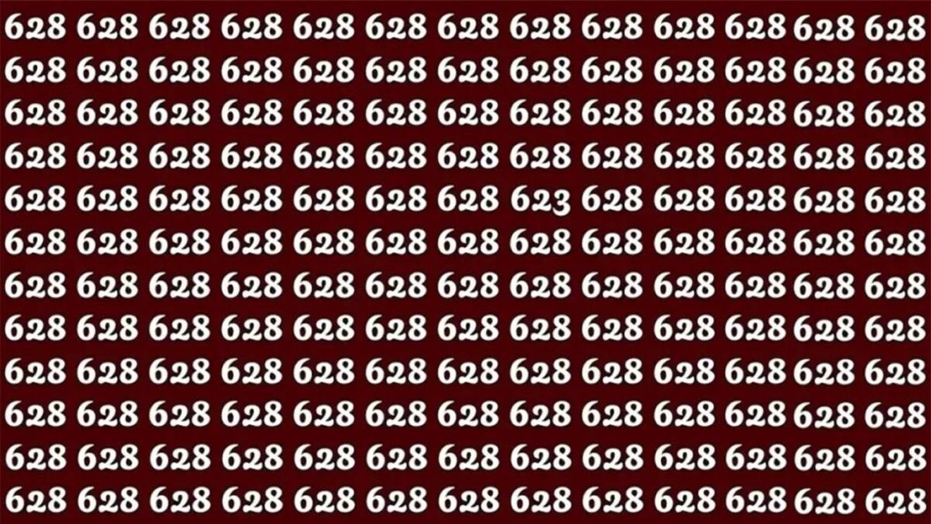 Test de logică | Nu toate numerele din această imagine sunt 628. Găsește-l pe cel diferit!