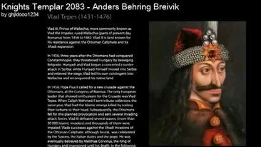 Monstrul din Norvegia, despre idolul lui, Vlad Tepes: A fost un geniu al razboiului psihologic, a fost un adevarat maestru in a inscena cruzimea pentru a obtine efectul maxim