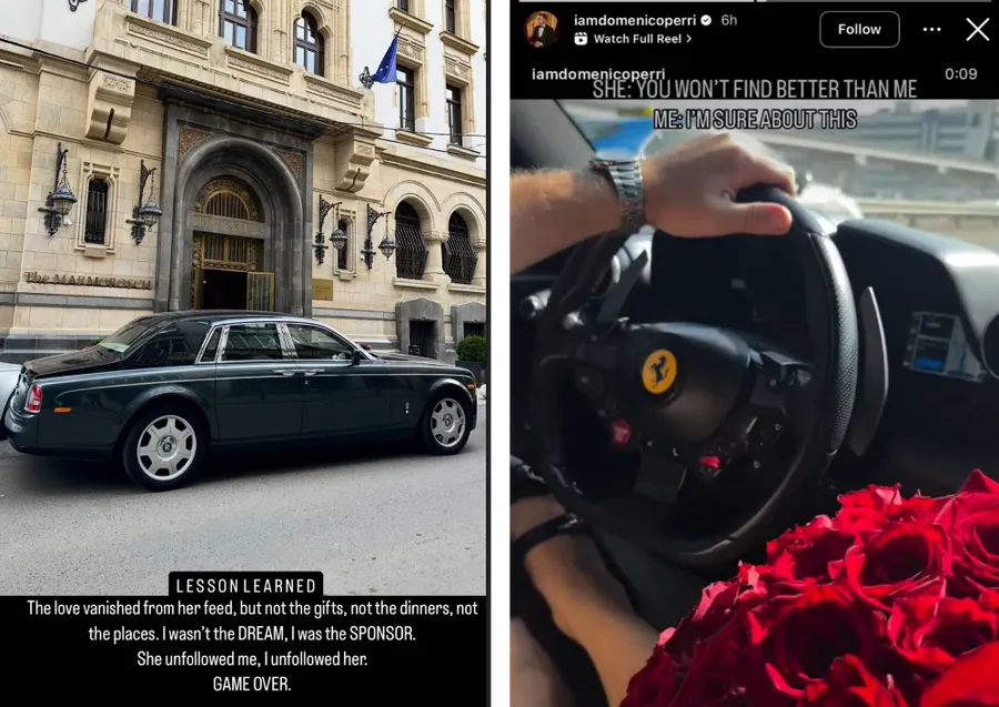 Postările făcute de Domenico. Sursă: Instagram