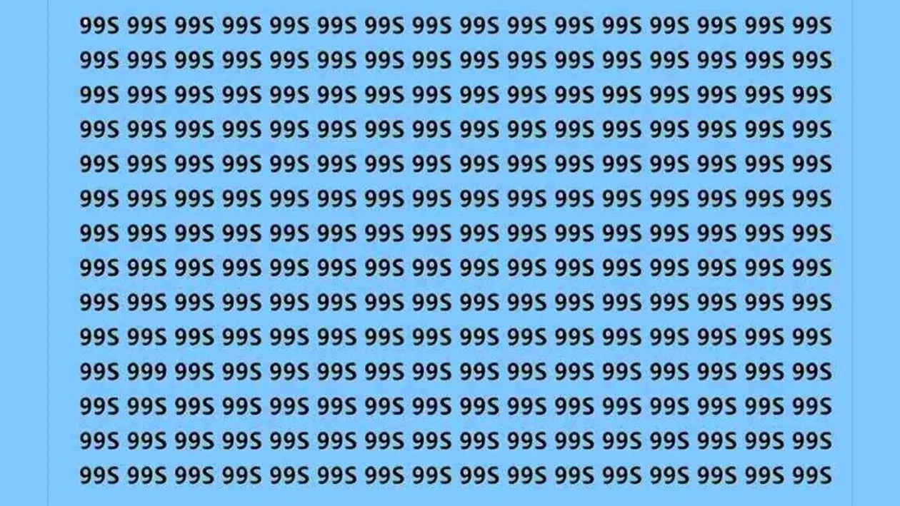 Test de perspicacitate | Ești genial dacă poți găsi numărul 999 în maximum 9 secunde