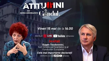 „Atitudini cu Adina Anghelescu” începe vineri, 15 mai, de la ora 16:00, live pe Gândul. Invitatul emisiunii este Eugen Teodorovici