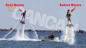 Radu Mazare si fiul "au zburat" de pe plaja din Mamaia! Vezi care s-a descurcat mai bine la sporturile extreme din acest sezon!