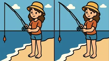 Test de inteligență | Aceste două tinere care pescuiesc par identice, dar nu sunt. Găsiți cele 3 diferențe!