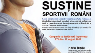 Carrefour sustine sportivii care participa la Jocurile Olimpice de la Londra si lanseaza o provocare inedita pentru clienti!