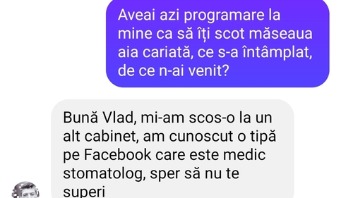 Bancul de weekend | "Aveai azi programare la mine, să-ți scot măseaua. De ce n-ai venit?"