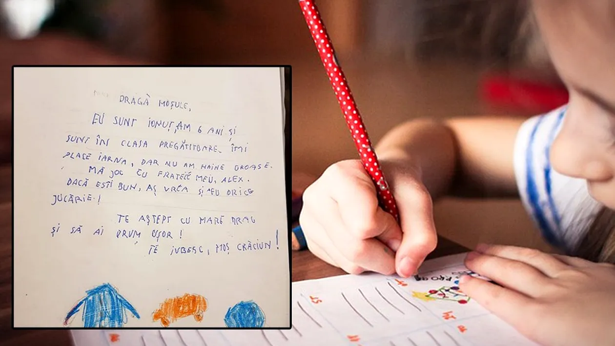 Sunt Ionuț, am 6 ani și vreau să-mi aduci... Scrisoarea unui băiețel către Moș Crăciun a devenit virală. Ce i-a cerut