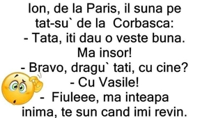 BANC | Ion, de la Paris, își sună tatăl de la Corbasca: "Tată, mă însor cu Vasile!"