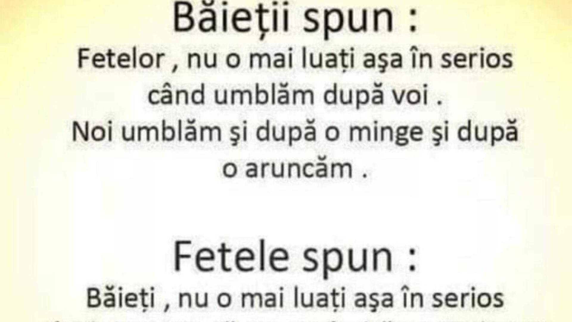 Bancul începutului de săptămână | Băieți VS fete