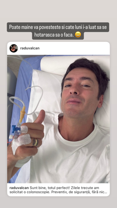 Radu Vâlcan, mesaj de pe patul de spital. Foto: Instagram / Radu Vâlcan
