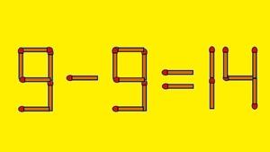 Test IQ cu chibrituri | Mutați un singur băț, pentru a corecta 9 - 9 = 14