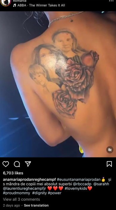 Anamaria Prodan l-a acoperit pe Reghe cu trei trandafiri (Foto: Instagram)
