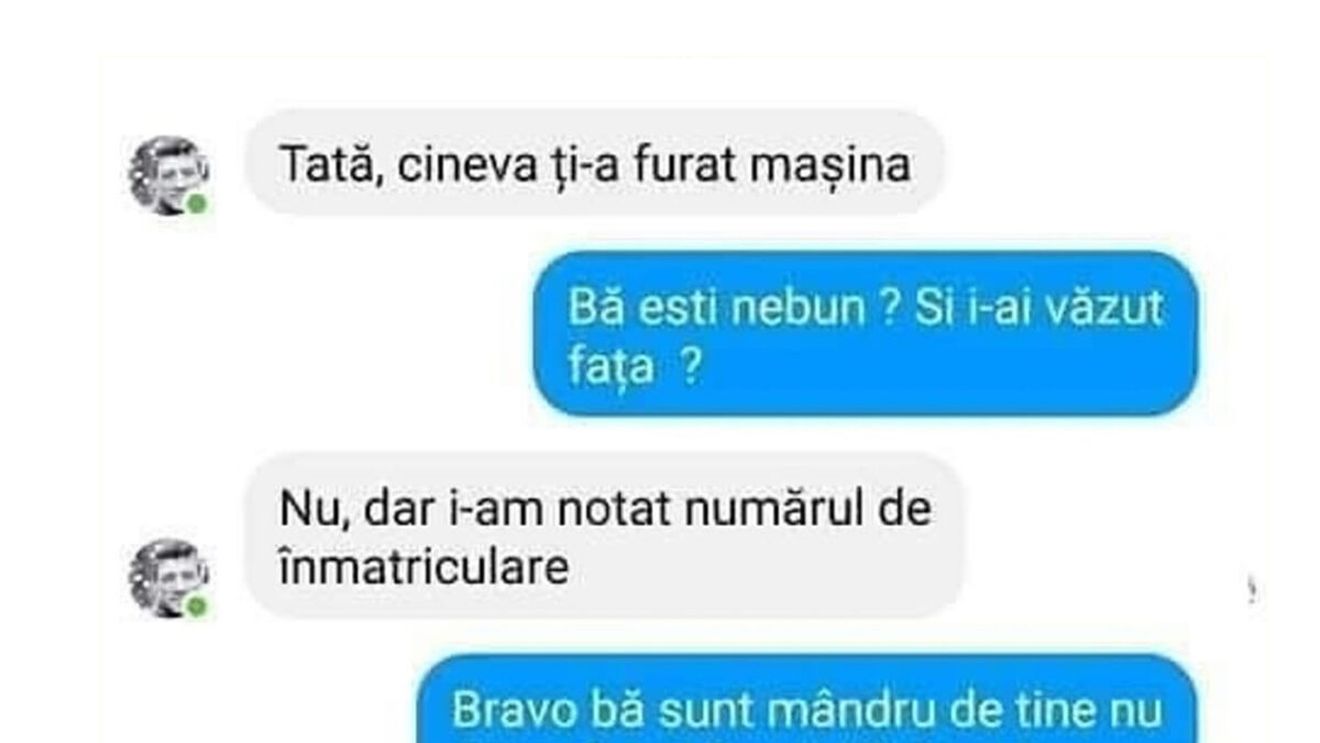 Bancul de weekend | "Tată, cineva ți-a furat mașina"