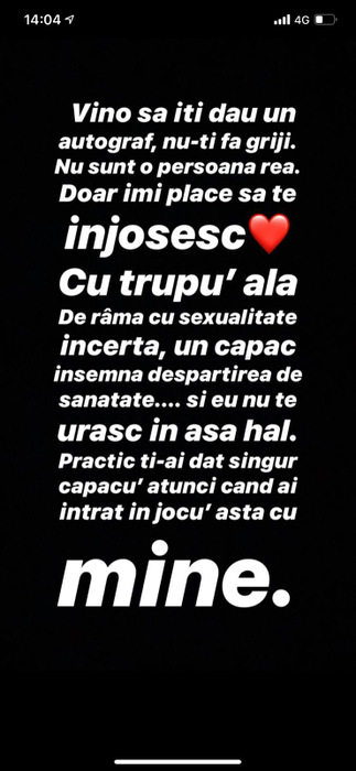 SCANDAL! Alex Velea, mesaj fără precedent pentru Abi Talent: ”Cu trupul ăla de râmă cu sexualitate…” Continuarea întrece orice imaginație