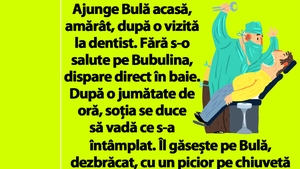 BANC | Ajunge Bulă acasă, amărât, după o vizită la dentist