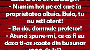 BANC | Profesorul de Sociologie îl întreabă pe Bulă: "Ce aș fi eu dacă ți-aș scoate din buzunar 1.000 de lei?"