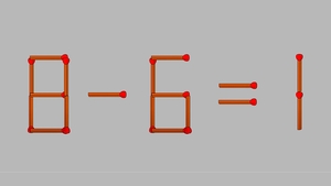 Test de inteligență | Mutați un singur băț de chibrit, pentru a corecta 8 - 6 = 1
