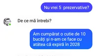Bancul lunii octombrie | Nu vrei 5 prezervative?