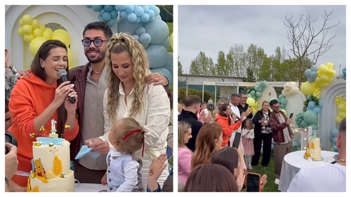 Fiul Claudiei Puican și al lui Armin Nicoară a împlinit 1 an. Ce a ales micuțul de pe tavă, la tăierea moțului
