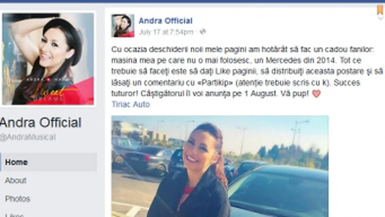 Fanii ANDREI au înroşit butonul de like după ce vedeta a anunţat că le face maşina cadou. Numai că…